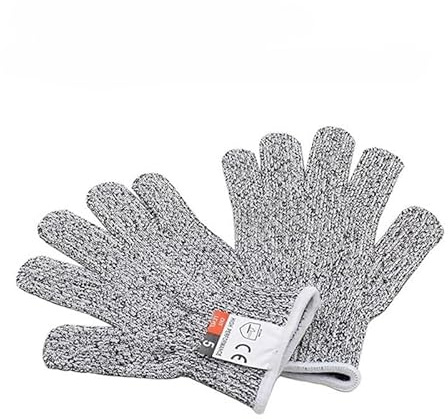 Guanti Antitaglio Livello 5 per Bambini 5-8 Anni, 16 cm XXS – 2 Coppie Guanti da Lavoro Anti Taglio, Guanti Protettivi per Cucina e Lavori Manuali, Grigio