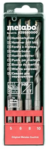 Metabo SDS-plus SP borrsats – 625580000 – För precis och effektiv borrning i betong och murverk – 4-delad – 5 till 10 mm