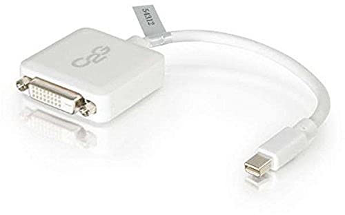 C2G /Cables to Go 54312 Adaptateur Mini DisplayPort vers DVI 8 mâle vers Femelle Single Link DVI-D Blanc
