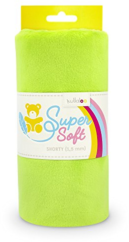 kullaloo Plüsch Stoff SuperSoft SHORTY in vielen Farben - 1,5mm Florlänge, EN 71-3 & EN 71-9 Zertifiziert (hellgrün)