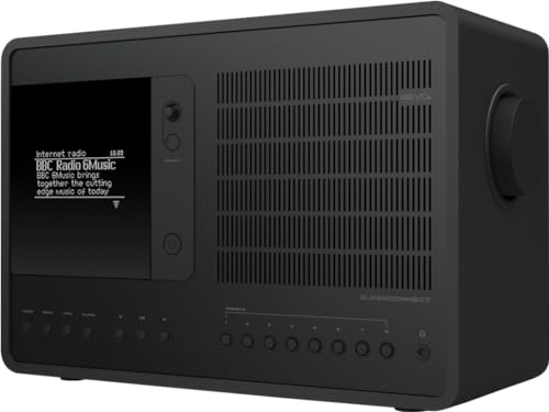 Revo SuperConnect - Deluxe Multi-Format Table Radio with DAB/DAB+/FM, Internet Radio, Spotify Connect, DNLA Wireless Streaming, Bluetooth with aptX & iOS/Android App Control - Black/Black