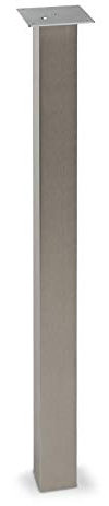 1 Stück Tischbein eckig 100 x 100 Höhe 720mm Edelstahloptik höhenverstellbar Belastbarkeit 150 kg Stützfuß Möbelbein Tischfuß von SO-TECH®