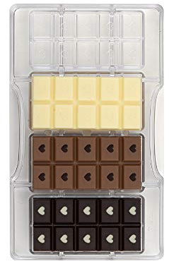 DECORA 0050146 SCHOKOLADENFORM TAFEL MIT HERZ 25 G 4 CAV. 85 X 42 X 7 H MM