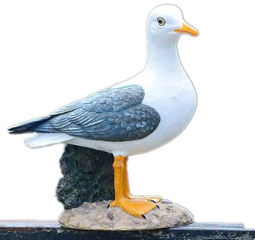 Hwydo Kunsthandwerk Möwe Vogel Statue Garten Ornament Strand Meer Dekoration, Large standing