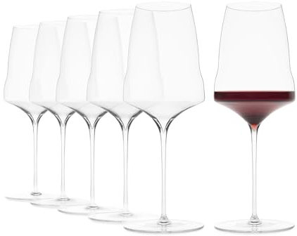 Josephinenhütte JOSEPHINE N°2 vinglas [glasen för njutare] – handgjorda och munblåsta – set med 6 för medeltungt vitt, rosé och rött vin – funktionell design för intensiv arom