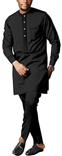 Men Formal African 2-Piece Dashiki Suit, Long Sleeve Attire Tr6 S