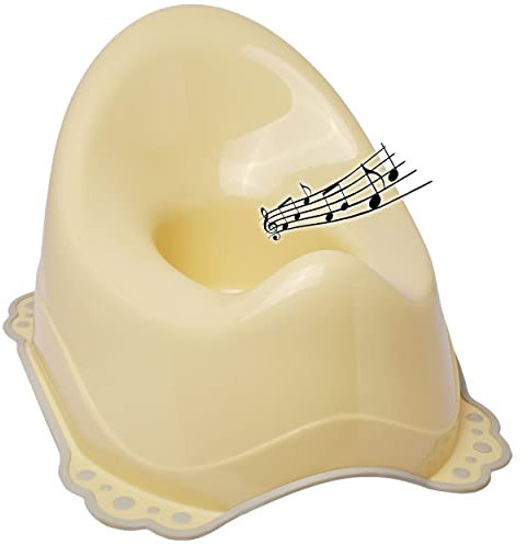 alles-meine.de GmbH Musik & Sound - Anti RUTSCH - Töpfchen/Nachttopf/Babytopf - beige - Creme - Bieco - Melody - mit großer Lehne + Spritzschutz - rutschfest antirutsch Funkt..