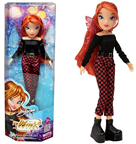 Winx Club Bloom | Bambola di Moda Stile Nero-Rosso