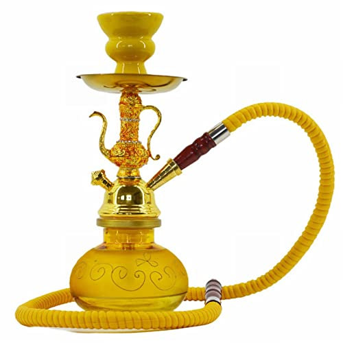 Shisha Set Mini Pumpkin Hookah Vidrio Jarrón De Cristal, Kit De Shisha Portátil Con 1 Conjunto De Narguile De Manguera, Fácil De Desmontar Y Limpiar D