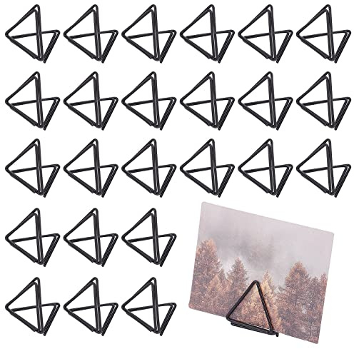 OLYCRAFT 36 mini soportes para tarjetas de mesa, bonitos soportes para tarjetas de mesa, forma triangular, soportes para números de mesa de boda clips para tarjetas de lugar aniversario y fiesta