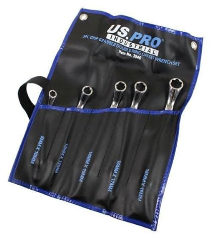 US PRO INDUSTRIAL 5PC Grip Grabber Double Ring Offset Spanner Wrench Set 3946