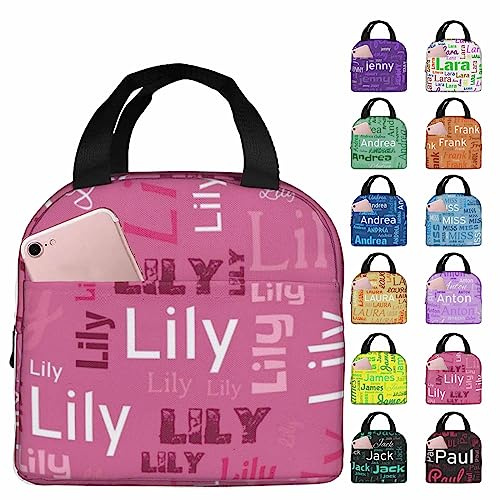 Personalised Lunch Box Bag for Kids Adults - Custom Lunch Bag - for Kids Boys Girls Women Men to School Work Personalized Insulated Lunch Bag - with Adjustable Shoulder Straps and Pocket