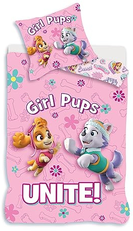PAW PATROL Baby Bettwäsche-Set rosa 100 x 135 und 40 x 60 cm
