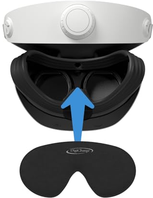 Digicharge Lens Protective Cover for PS VR2, PS VR 2 Glasses Cap, PSVR2 Protector Dustproof & Anti-Scratch Lens Shield, 14mm Thick Foam, Protects All Headset from Dust including sensor, Not Just Lens
