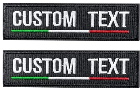 Patch di nome personalizzato, tag personalizzato toppa Ricamata con bandiera italiana, distintivo morale ricamato dell'esercito tattico militare per zaini, uniformi, giacche (PATCH 2)