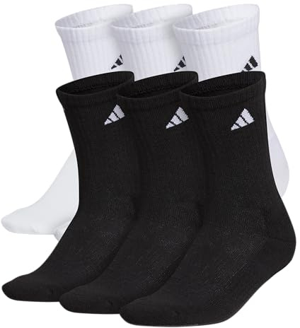 adidas Men's Athletic Cushioned Crew Socks 6 Pairs