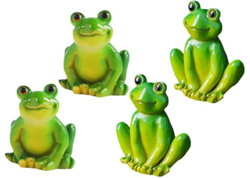 PHENOFICE 4stücke Mini Harz Frosch Figur Dekoration Für Garten Terrarium Schreibtisch Ornament Mikro Landschaft Tier Dekore Blumentopf Ornamente Miniatur Frösche Mooslandschafts Dekorationen