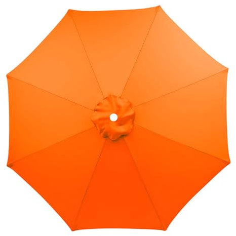 Hiseng Sonnenschirm Ersatzbezug 2/2.5/3.0m 6/8 Streben, UV-Schutz Schirmbezug Strand Garten Sonnenschirm Ersatzteile für Terrassenschirm, Balkon, Garten, Strand (2.5m/6 Streben,Orange)