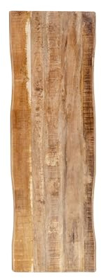 SAM Holzplatte Tonia 180x40 cm Mangoholz Baumkante Tischplatte | Baumkanten-Platte massiv, raue Oberfläche, für Heimwerker, geeignet für Arbeitsplatten, Tische & Fensterbretter
