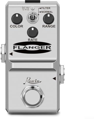 Rowin Overload Distortion Delay Effektpedal für Gitarre, True Bypass, Vollmetallgehäuse