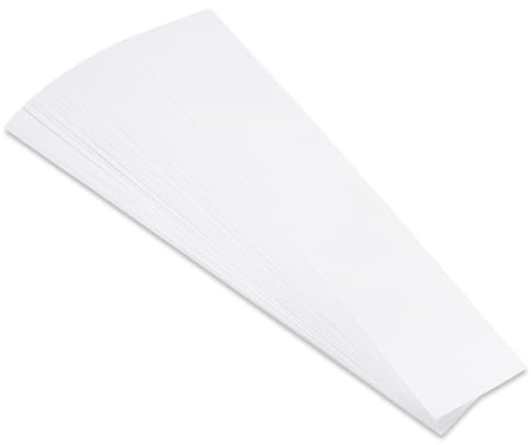 PATIKIL 100 ark vita meningsremsor, 7,6 cm x 40,6 cm tjocka kartonger 110 gsm tomma pappersremsor för lärare klassrum kontor hem, vit