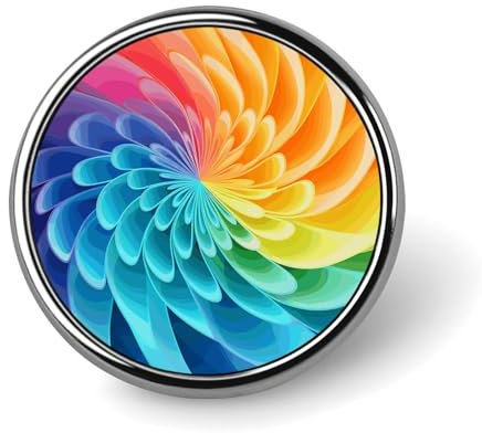 Herzförmige Brosche, Regenbogen Dynamisch bedruckte dekorative Brosche, Unisex Dekorative Brosche, Kleidung Dekorative Brosche