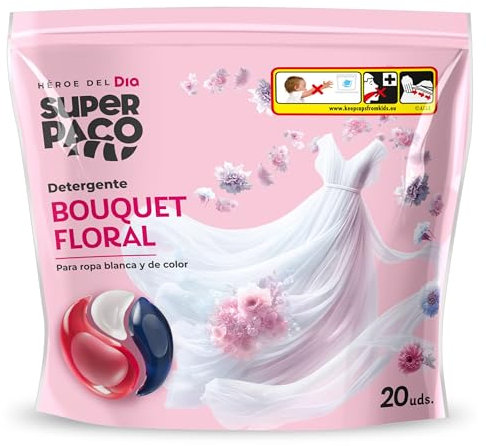 Super Paco de Dia Detergente máquina floral, 20 unidades