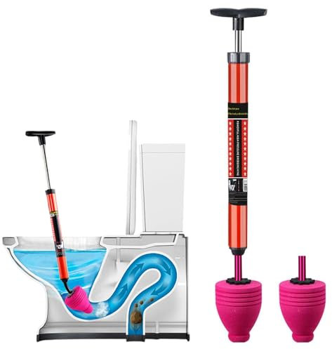 Dhqkqg Toilet Unblocker, 2025 New Toilet Plunger with Replaceable Piston, Heavy Duty Sink Unblockers, Toilet Unblocker Tools for Unblocking Bathtub, Shower, Floor, Drain and Pipe Clog