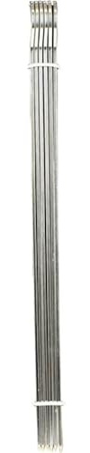 ALGON Lot de 144 pics à brochettes en métal réutilisables en acier inoxydable 35 cm résistants et antiadhésifs pour barbecue, grill et cuisine