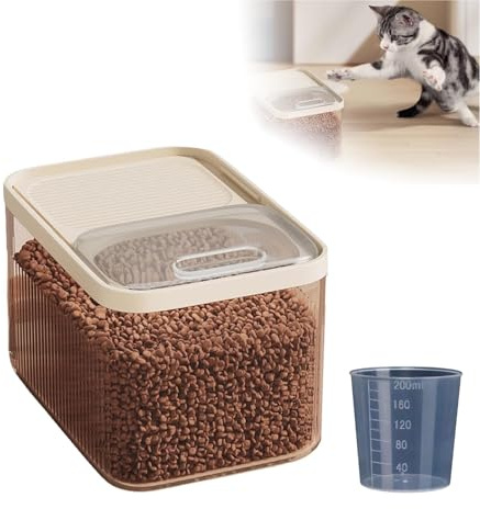 Récipient hermétique de stockage d'aliments pour animaux domestiques, jusqu'à 13,6 kg, pour chien, chat et autres aliments pour animaux de compagnie avec tasse à mesurer, seau de rangement (Avectasse)