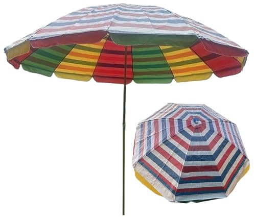 Ombrellone da Spiaggia con Protezione UV, Ombrellone Portatile, Tenda Parasole da Mercato, Palo E Stecche in Acciaio di Alta qualità, Impermeabile, Senza Base(280cm/9.1ft)