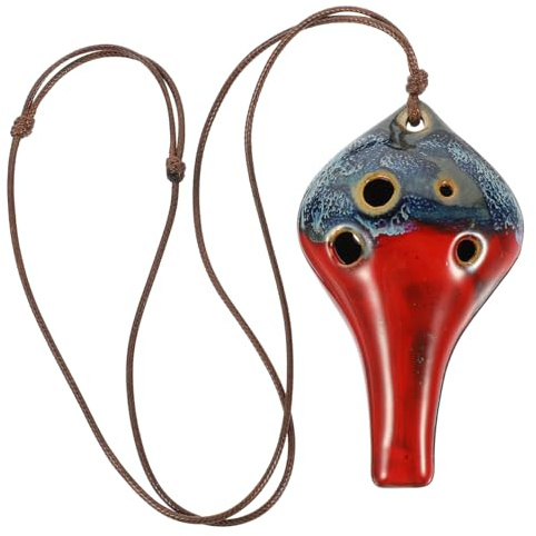 CLISPEED Ocarina Ceramica per Principianti Strumento Portatile C Durevole con Uniforme e Ricca Ocarina Modello Retrò per Pratica Facile Colore Casuale Colore Casuale