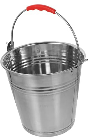 Gatuida Balde Metálico Multifuncional para de Cubo de Hierro para Barbacoa Compacto y Ligero con Diseño Antideslizante para Almacenamiento y Jardinería