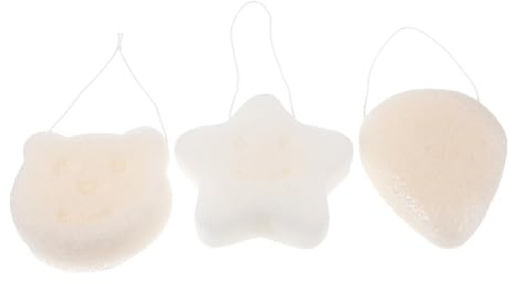 Hohopeti 3 Stück Gesichtsreinigungsschwämme Sanftes Peeling Hautfreundlich Leicht Formen für Gesicht und Körper für Reise und Tägliche Anwendung Praktische Reinigungsschwämme für