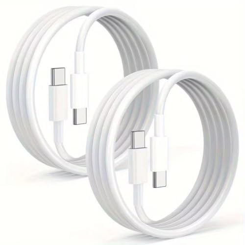 Pack de 2 cables USB C 1 m a cable USB-C carga rápida 4.0 cargador 60 W tipo C cable para iPhone 16 15 Samsung S25/S24 Ultra A55 A35 iPad Air MacBook Pro Google Pixel 9/8/Xiaomi Switch PS5