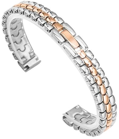 Rostfritt stålarmband Metallarmband Damarmband Kedja Universa 6mm 8mm 10mm 12mm 14mm 16mm(Silver and rose,8mm)