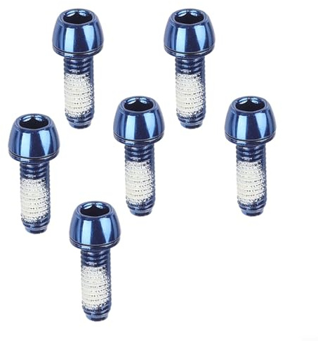 Vidonergy Disc Brake Caliper Bolt M6*18mm 6-Pack, Disc Brake Caliper Fixing Screws for Bike Components, Steel Fasteners with PVD Coated Color Finish(Blue)