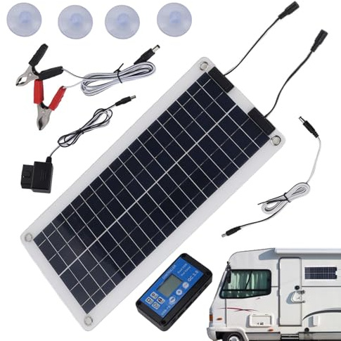 Caricabatteria per auto solare - Dispositivo di manutenzione impermeabile da 100 W, Dispositivo di manutenzione della batteria, Caricatore a pannello solar, Doppia uscita | Caricatore solare ad alte