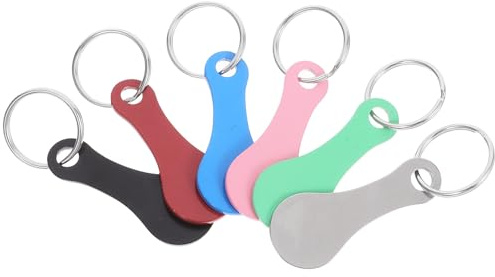 Jeton de Caddie Porte-clés 6 Pièces en Acier Inoxydable