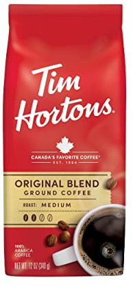 Tim Horton's 100% Arabica Medium Roast Original Blend Ground Coffee, 12 Ounce