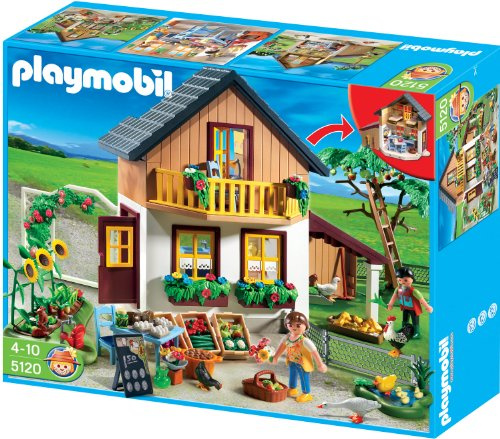 PLAYMOBIL - Casa de Agricultores y Mercado, Set de Juego (5120)