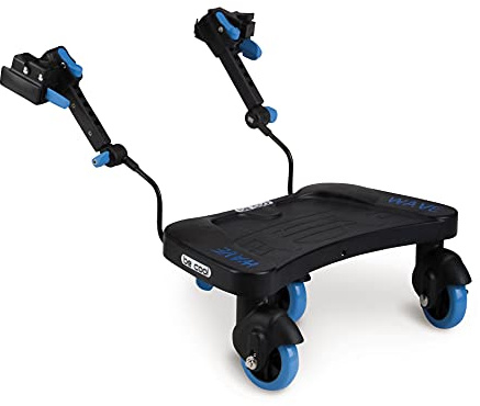 Be Cool Wave Plateforme Universel pour Poussette et Chaise Légère, Antidérapant, utilisation à partir d'un an et demi jusqu'à 20 kg, Couleur Noir