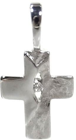 Basic Silber SKE58 Kinder Anhänger Kreuz Sterling-Silber 925 weiß Zirkonia