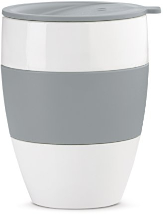 Koziol 3569632 Aroma to Go Gobelet Isotherme Plastique Gris 7,2 x 7,2 x 10 cm 400 ML