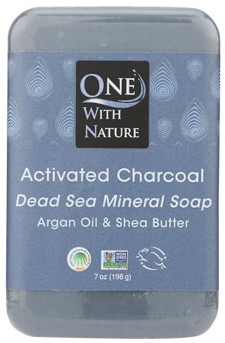 One With Nature - Activated Charcoal Triple Milled Mineral Soap Argan Oil & Shea Butter - 7 oz.