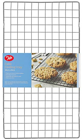 Tala Traditional Chromed Metal Cake Cooling Rack, 46cm x 25cm with a Checkered Design for a Strong and surdy Hold, Perfect for Cooling Baked Goods, Oven Safe to high tempertures, BPA Free