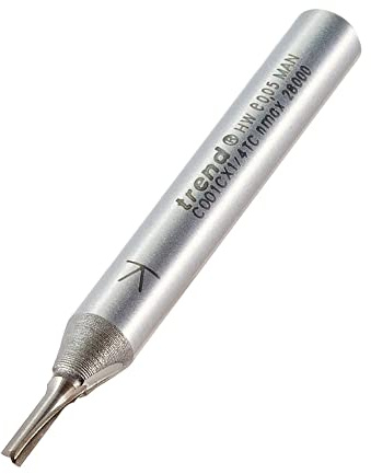 Trend Fresa recta doble filo 2 flautas vástago 1/4 2x5 mm | Fresa recta de 2 flautas para ranuras limpias en madera, punta de carburo de tungsteno, C001CX1/4TC