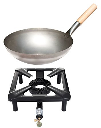 Réchaud avec 8,5 kW Puissance, dimensions 30 x 30 x 15 CM et Wok en acier avec Ø 30 cm