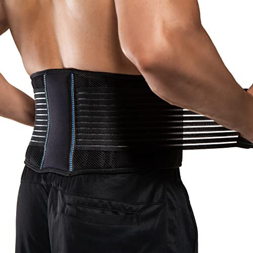 BraceUP Back Support Belt for Men and Women - Breathable Waist Lumbar Support Lower Back Brace for Sciatica, Herniated Disc, Scoliosis Lower Back Pain Relief (XXL 110-135 cm)