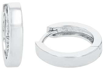 Amor Creoles 925 Sterling Silver Damörhängen, 1,3 cm, Silver, Levereras i smyckespresentförpackning, 9944750